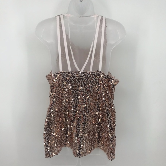 Intimately Free People Sequin Tank Top Lace Straps - Picture 4 of 7